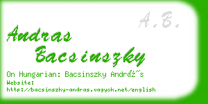 andras bacsinszky business card